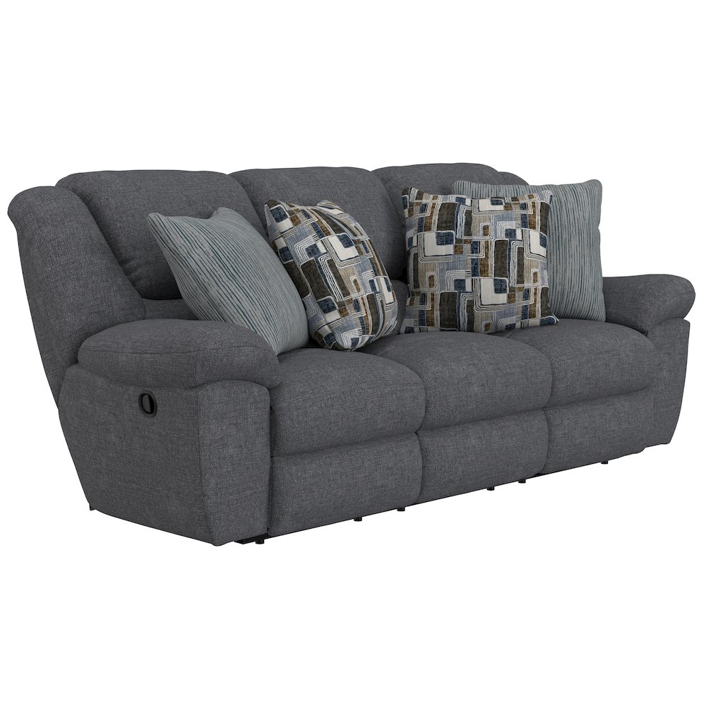 Trifecta Reclining Sofa with 3 Reclining Seats and Drop Down Table. Picture 1