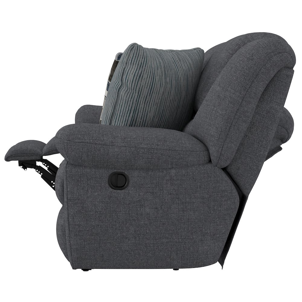 Trifecta Reclining Sofa with 3 Reclining Seats and Drop Down Table. Picture 25