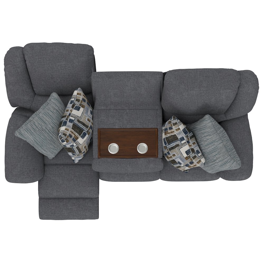 Trifecta Reclining Sofa with 3 Reclining Seats and Drop Down Table. Picture 29