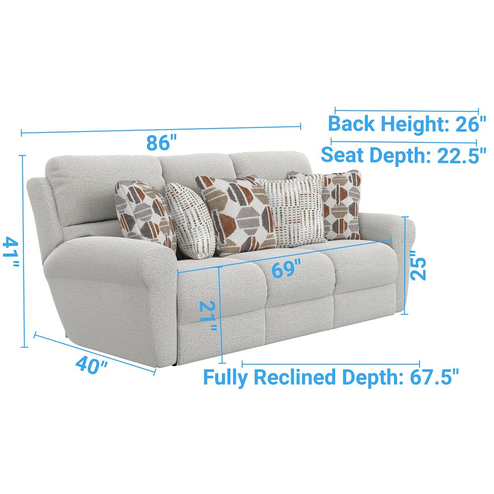 Kellen Power Zero Gravity Reclining Sofa. Picture 13