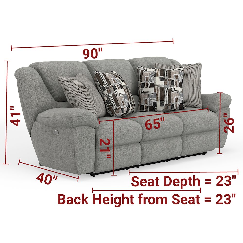 Trifecta Power Reclining Sofa with 3 Reclining Seats and Drop Down Table. Picture 28