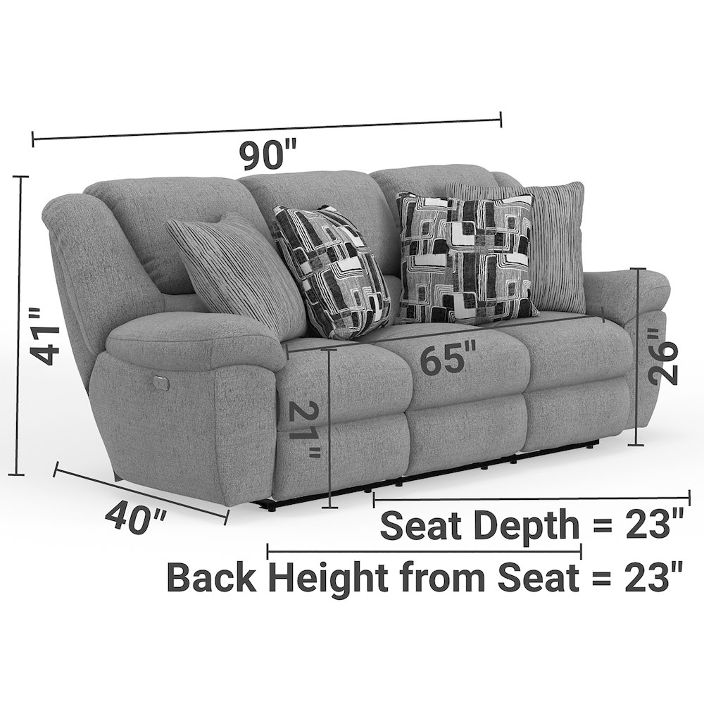 Trifecta Power Reclining Sofa with 3 Reclining Seats and Drop Down Table. Picture 21