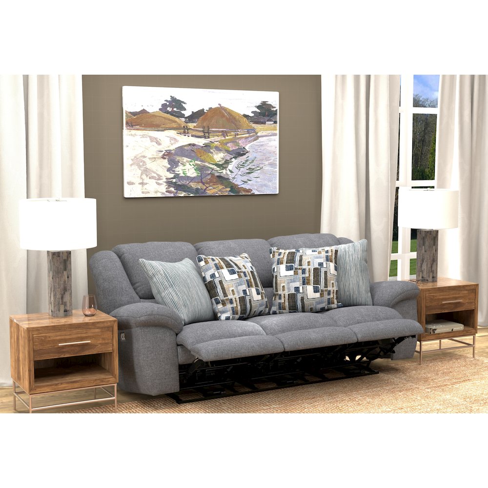 Trifecta Power Reclining Sofa with 3 Reclining Seats and Drop Down Table. Picture 23