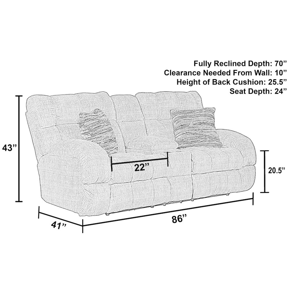 Ashland Power Lay Flat Reclining Console Loveseat. Picture 11