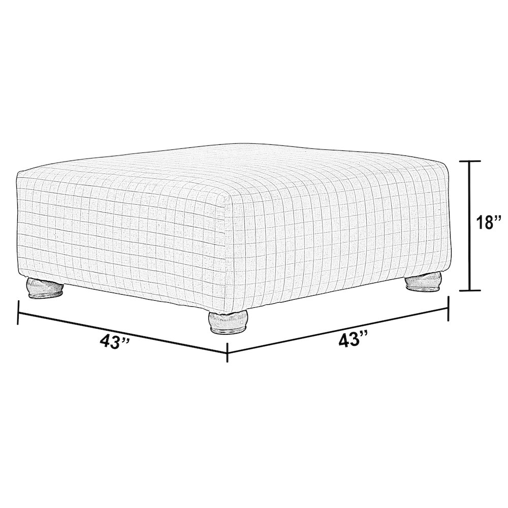 Briarcliff 43" Square Cocktail Ottoman in Multi Color. Picture 2
