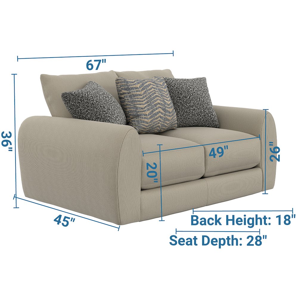 Ezra Loveseat with Cuddler Coil Cushions in Brown Color. Picture 14