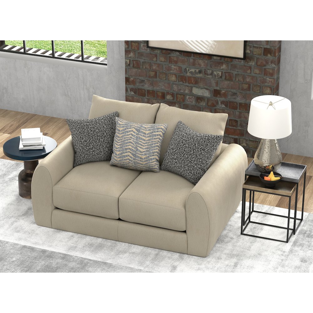 Ezra Loveseat with Cuddler Coil Cushions in Brown Color. Picture 18