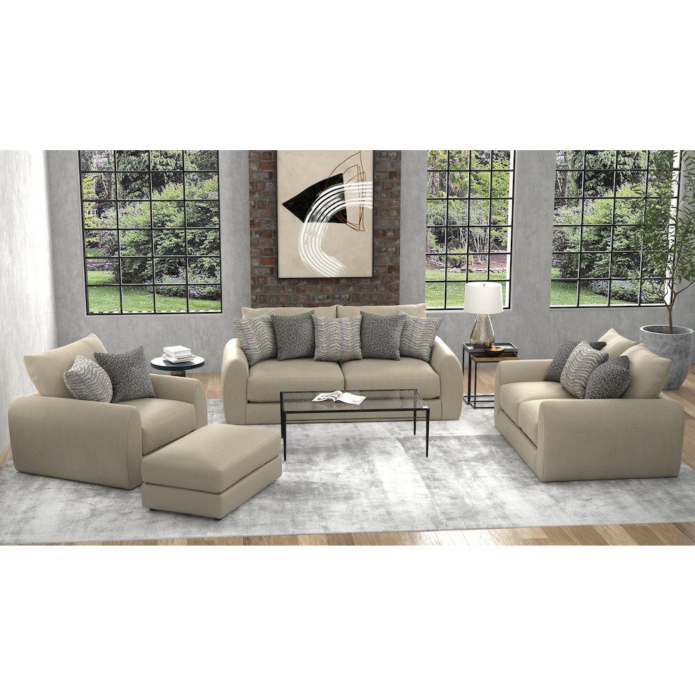 Ezra Loveseat with Cuddler Coil Cushions in Brown Color. Picture 22
