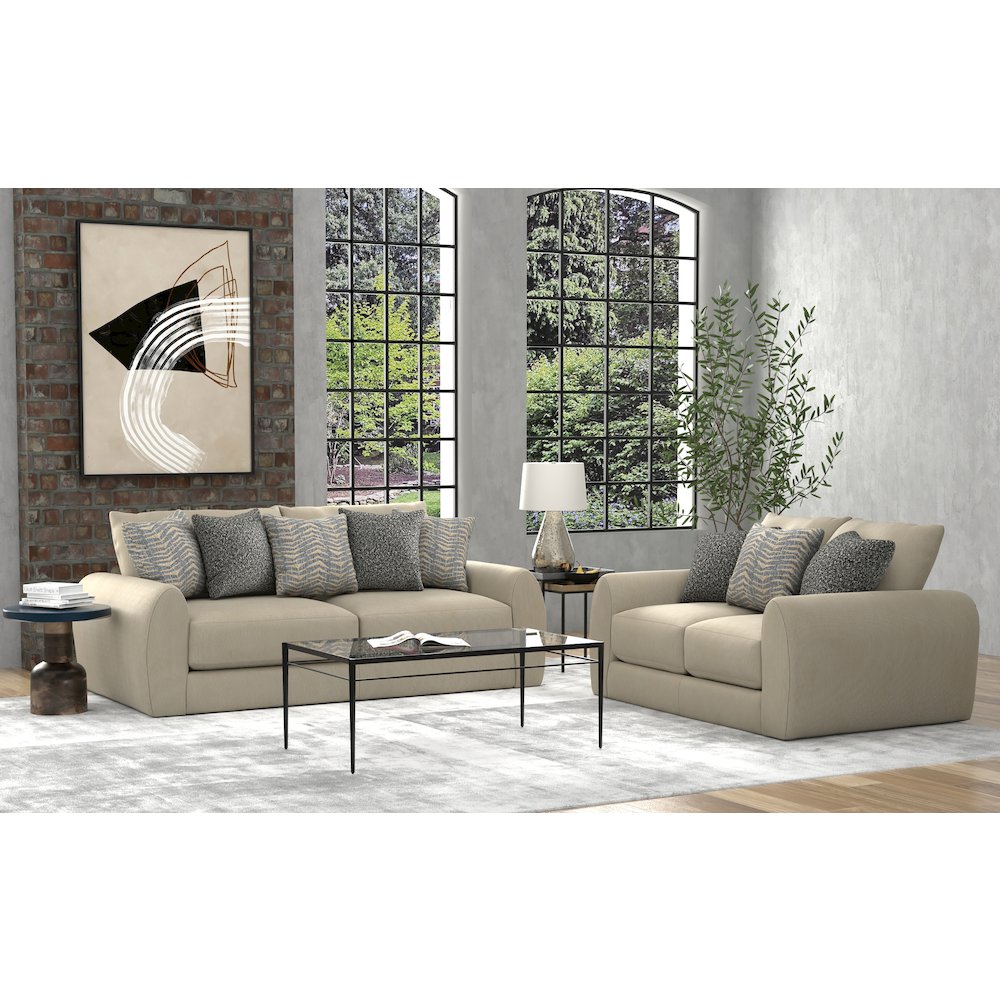 Ezra Sofa with Cuddler Coil Cushions in Brown Color. Picture 5