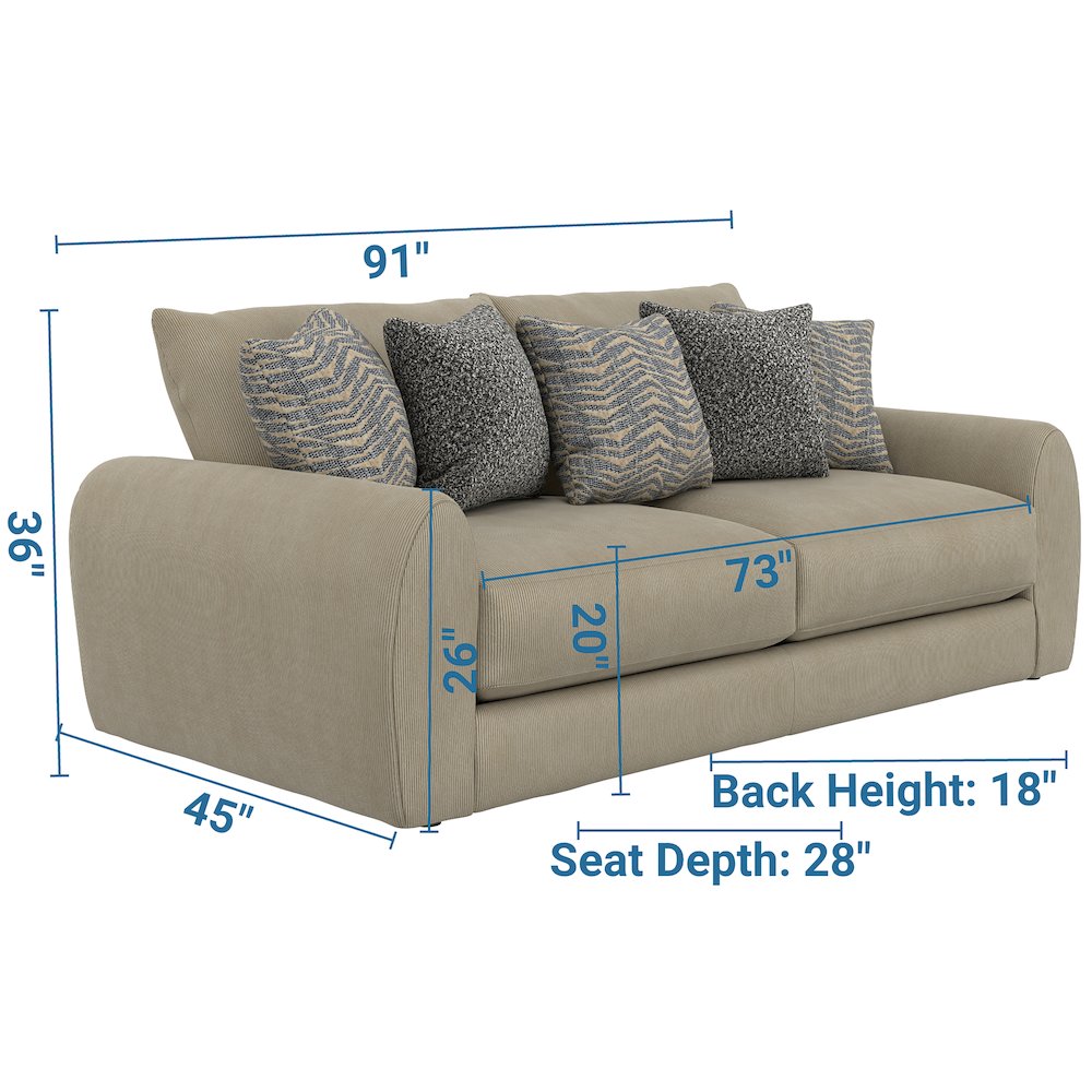 Ezra Sofa with Cuddler Coil Cushions in Brown Color. Picture 17