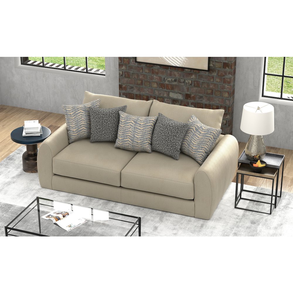 Ezra Sofa with Cuddler Coil Cushions in Brown Color. Picture 21
