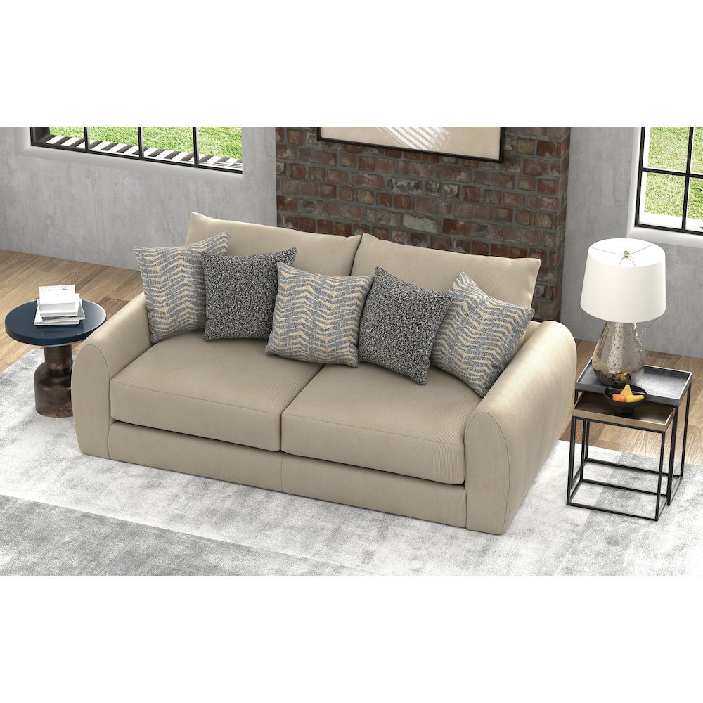 Ezra Sofa with Cuddler Coil Cushions in Brown Color. Picture 23
