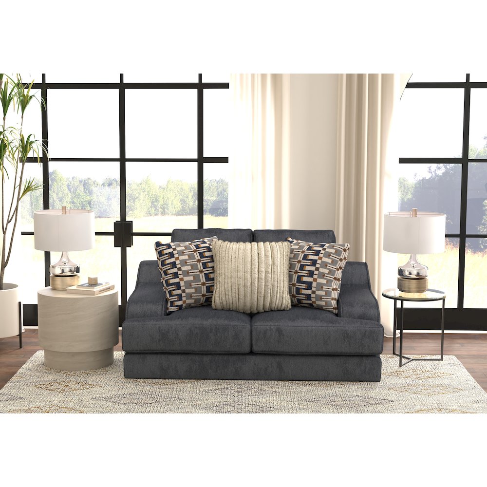 Olympus Loveseat with Cuddler Coil Cushions in Blue Color. Picture 13
