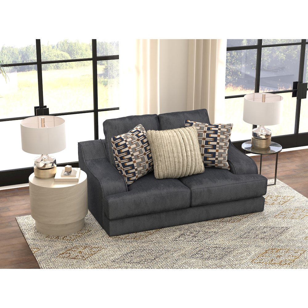 Olympus Loveseat with Cuddler Coil Cushions in Blue Color. Picture 4