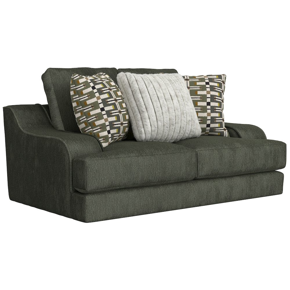 Olympus Loveseat with Cuddler Coil Cushions in Green Color. Picture 1