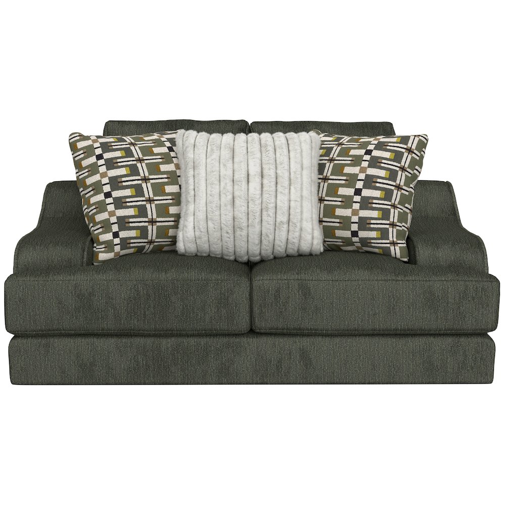 Olympus Loveseat with Cuddler Coil Cushions in Green Color. Picture 2