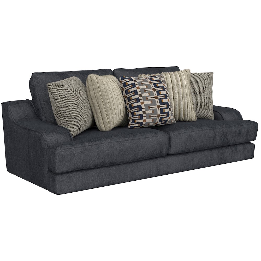 Olympus Sofa with Cuddler Coil Cushions in Blue Color. Picture 1