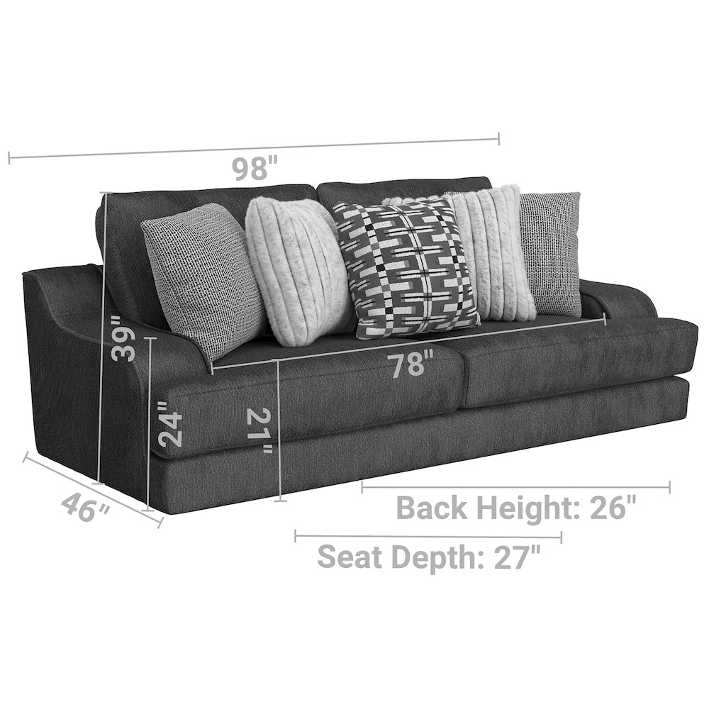 Olympus Sofa with Cuddler Coil Cushions in Blue Color. Picture 9