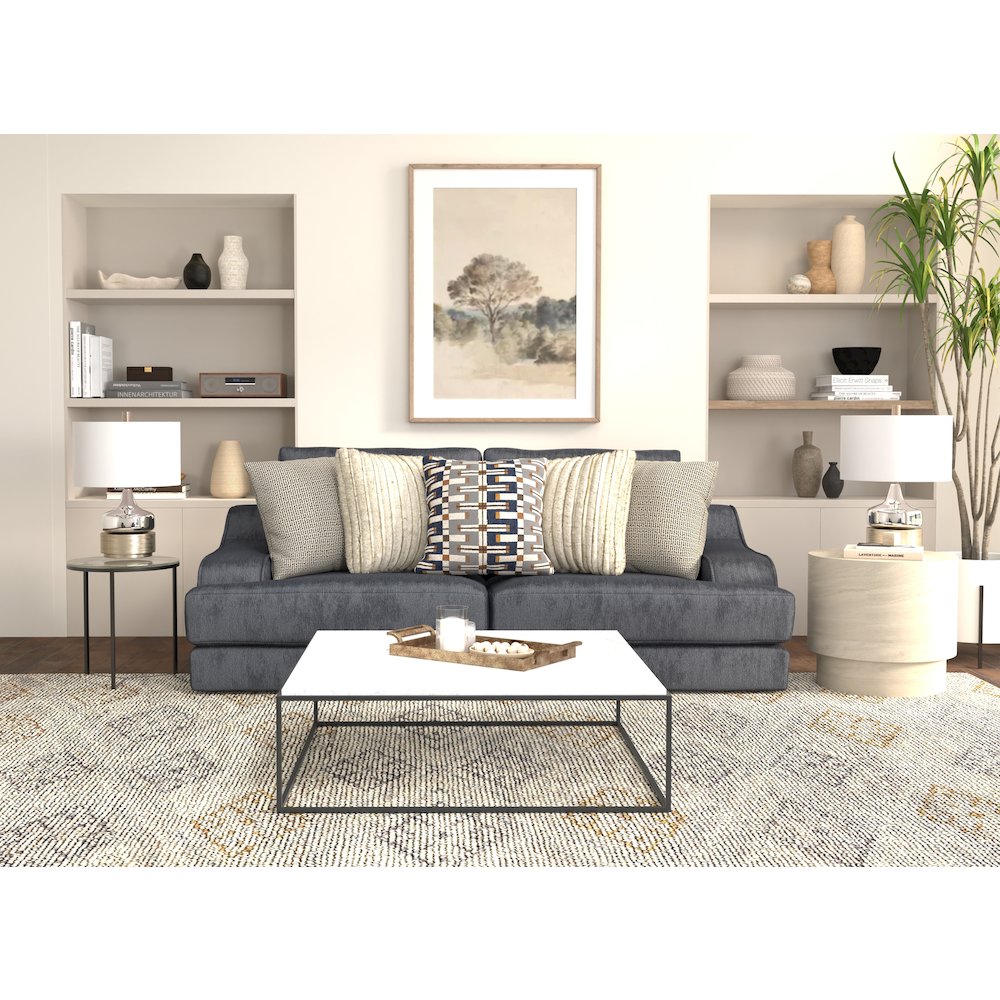 Olympus Sofa with Cuddler Coil Cushions in Blue Color. Picture 14