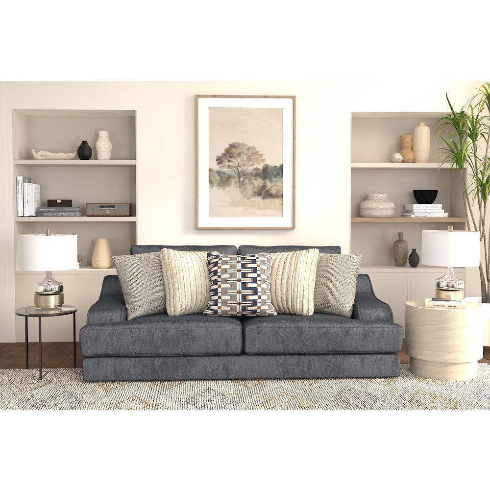 Olympus Sofa with Cuddler Coil Cushions in Blue Color. Picture 15