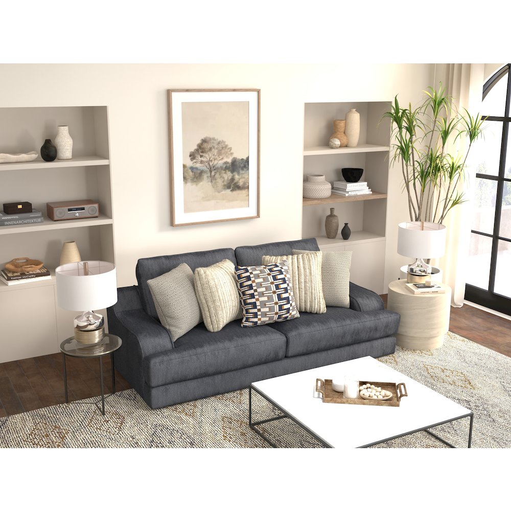 Olympus Sofa with Cuddler Coil Cushions in Blue Color. Picture 16