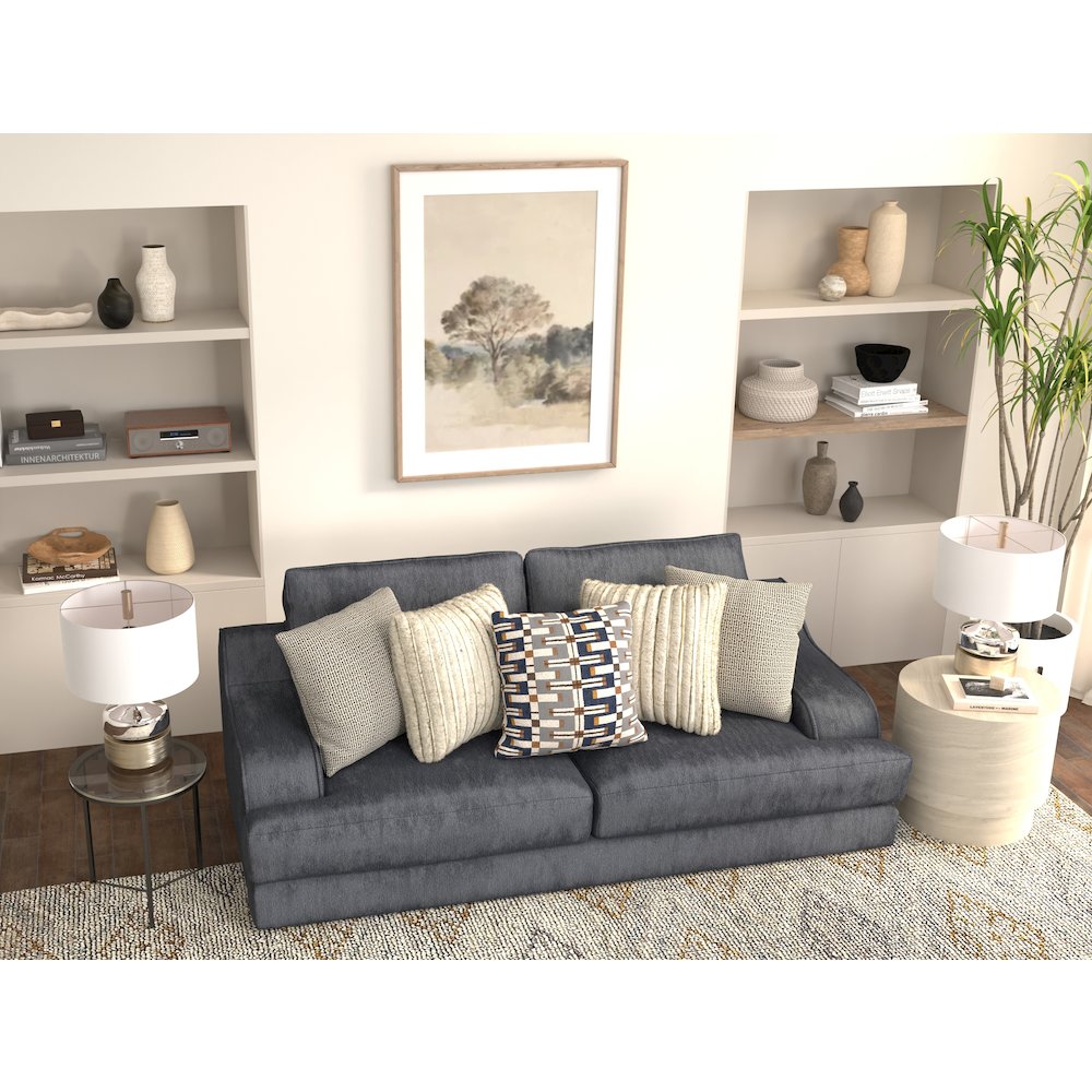 Olympus Sofa with Cuddler Coil Cushions in Blue Color. Picture 4