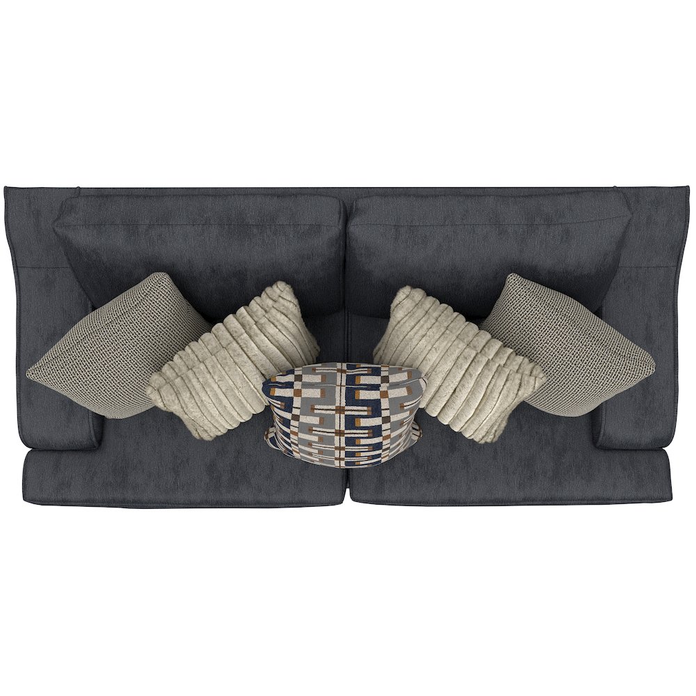 Olympus Sofa with Cuddler Coil Cushions in Blue Color. Picture 2