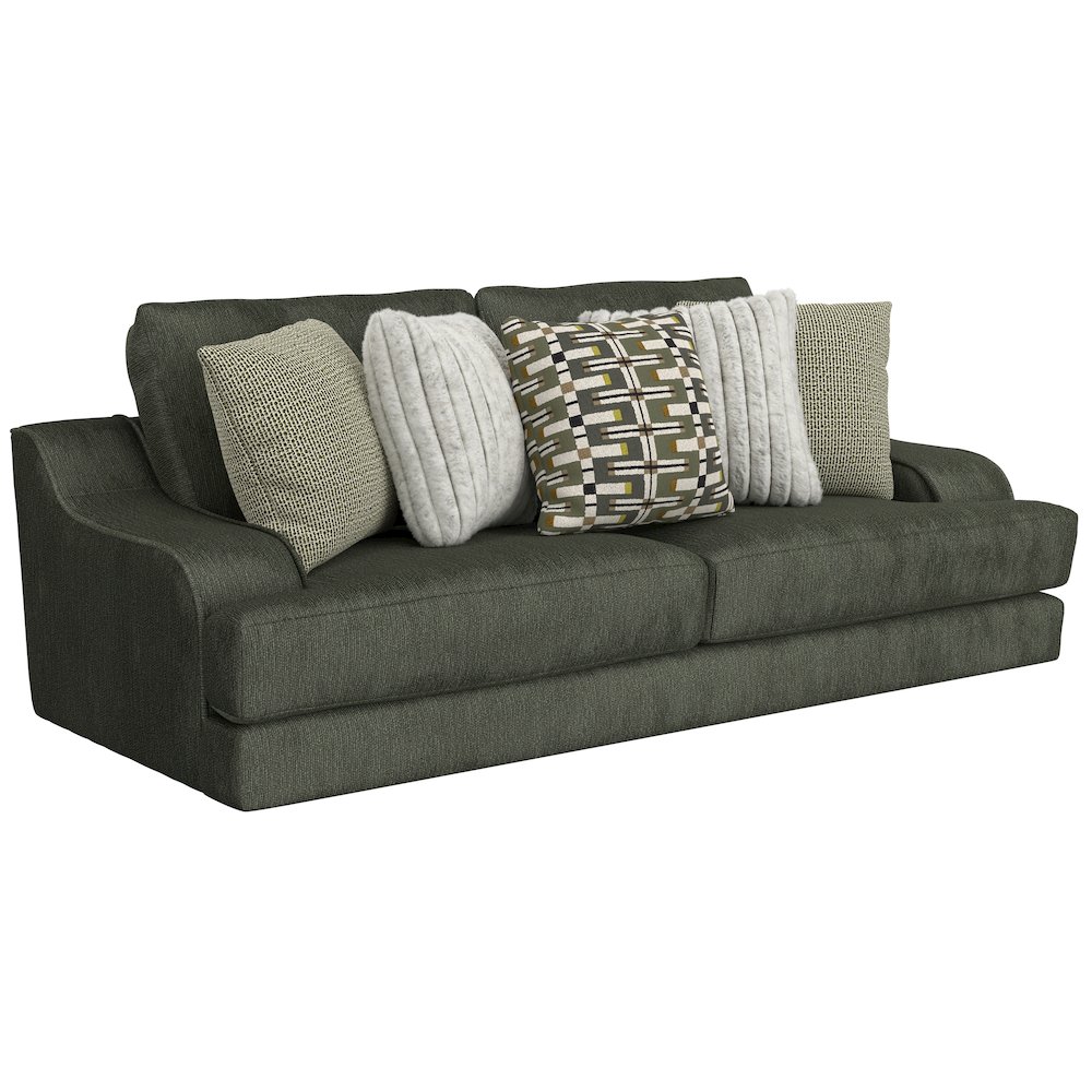 Olympus Sofa with Cuddler Coil Cushions in Green Color. Picture 1