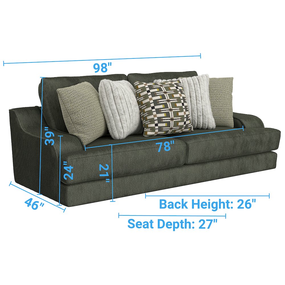 Olympus Sofa with Cuddler Coil Cushions in Green Color. Picture 4