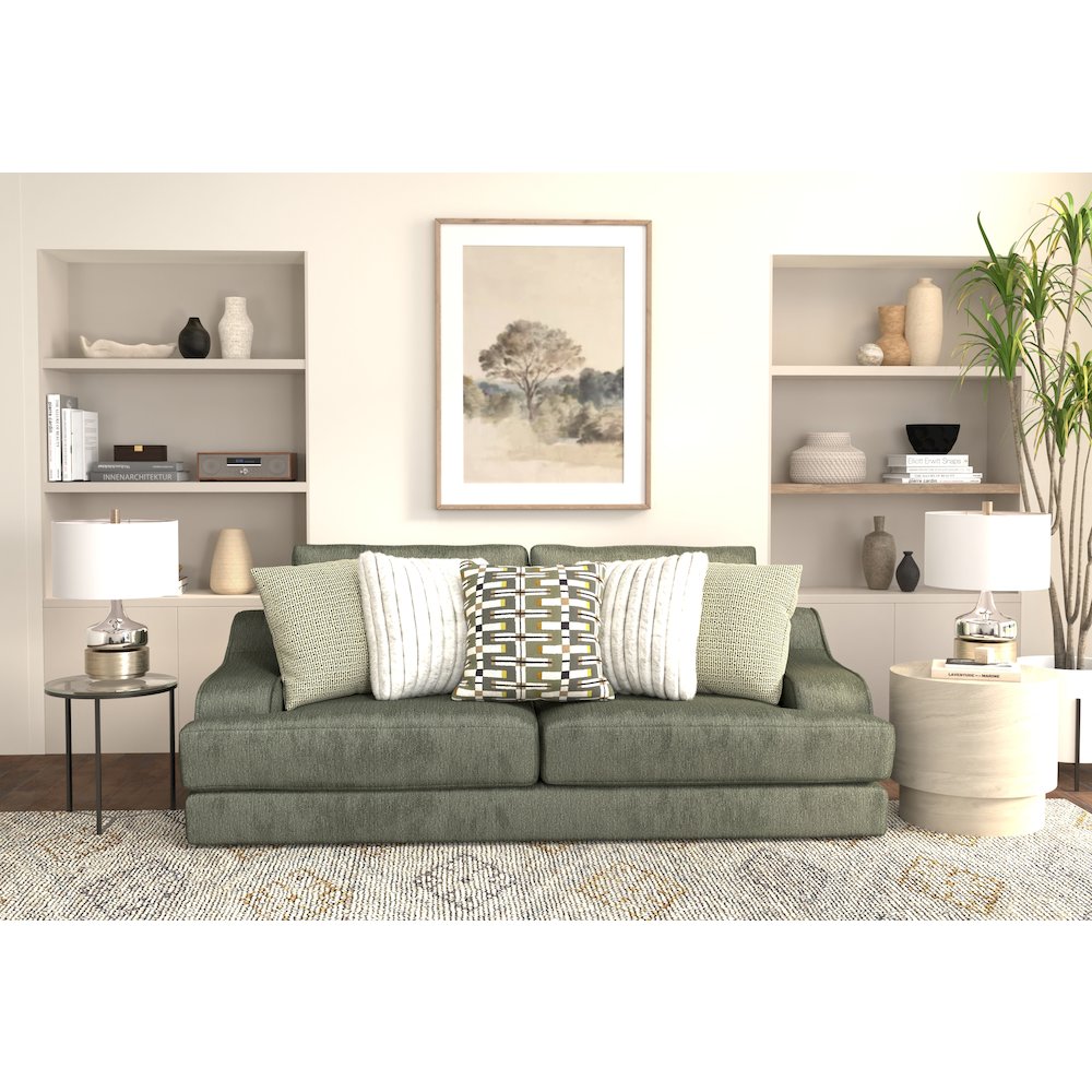 Olympus Sofa with Cuddler Coil Cushions in Green Color. Picture 6