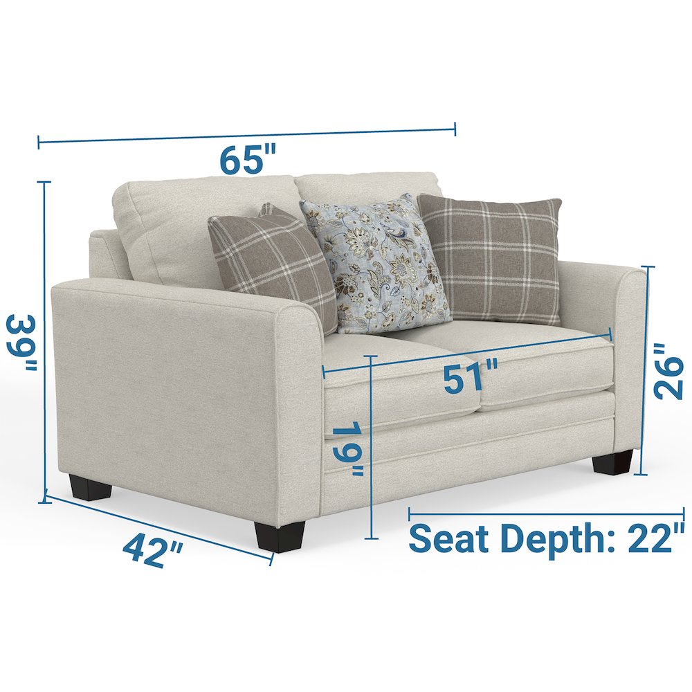 Magnolia Loveseat in Beige Color. Picture 3