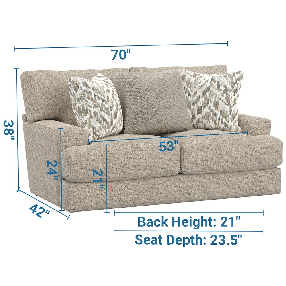 Brett Loveseat with Cuddler Cushions in Brown Color. Picture 4