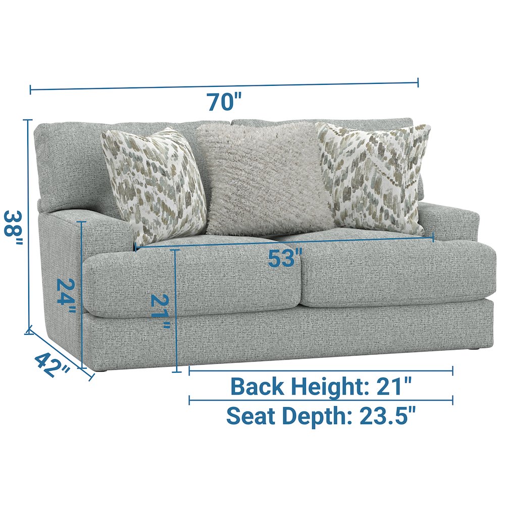 Brett Loveseat with Cuddler Cushions in Blue Color. Picture 1