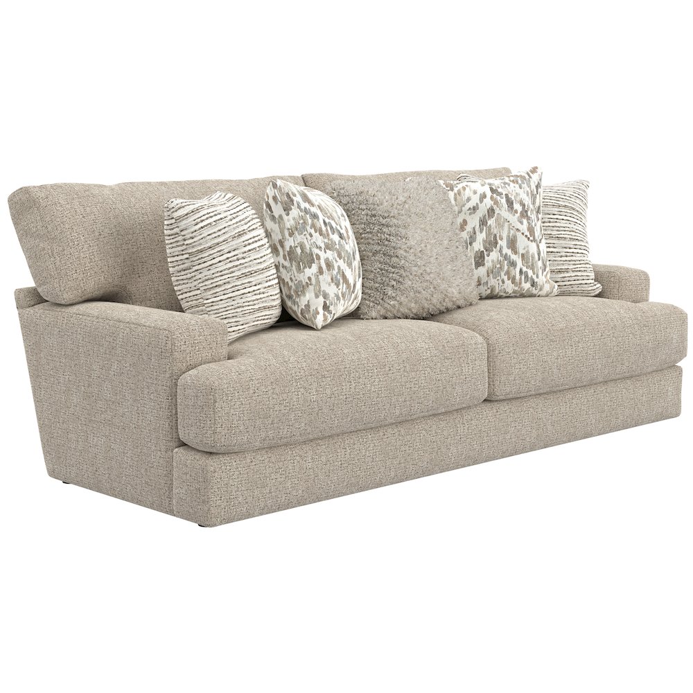 Brett 93" Sofa with Cuddler Cushions in Brown Color. Picture 1