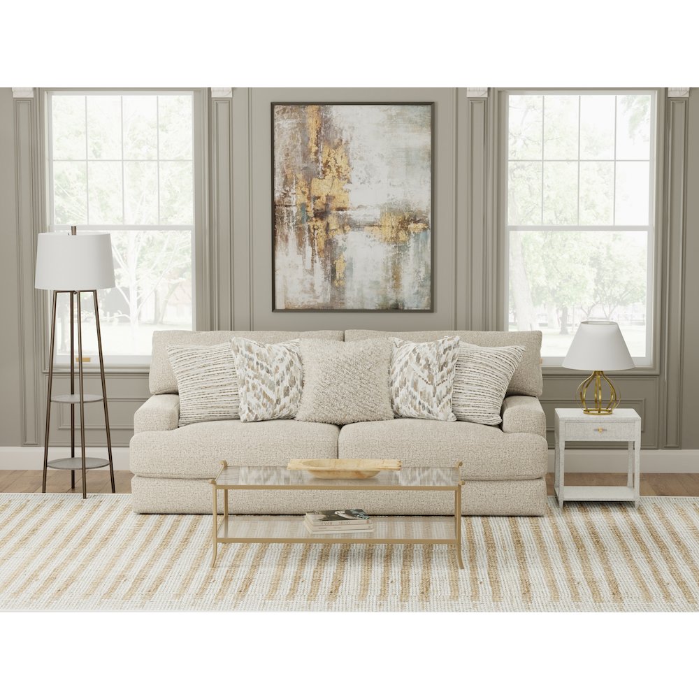 Brett 93" Sofa with Cuddler Cushions in Brown Color. Picture 9