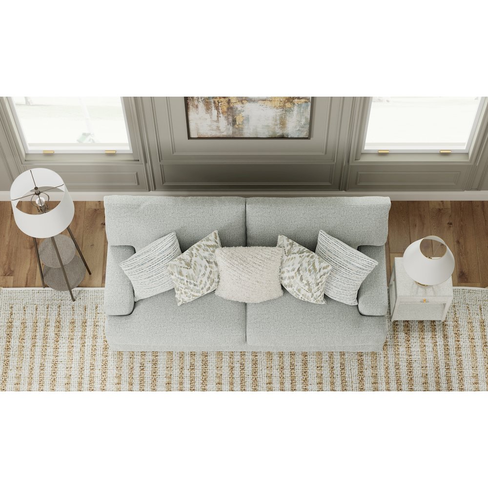 Brett 93" Sofa with Cuddler Cushions in Blue Color. Picture 9