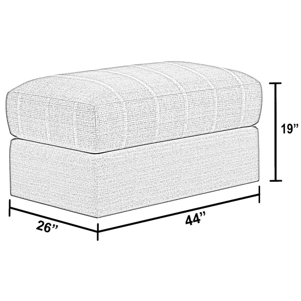 Lindsey Ottoman in White Color. Picture 6