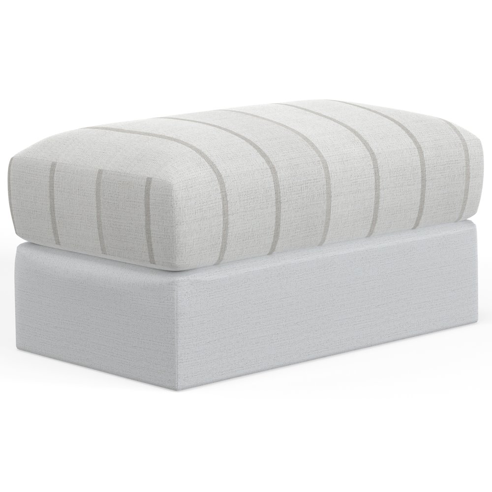 Lindsey Ottoman in White Color. Picture 1