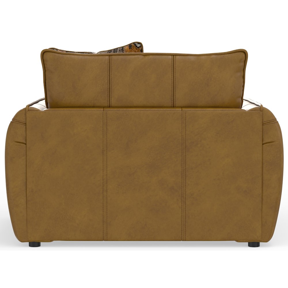 Corvara Top Grain Italian Leather Match Chair 1/2 in Brown Color. Picture 2