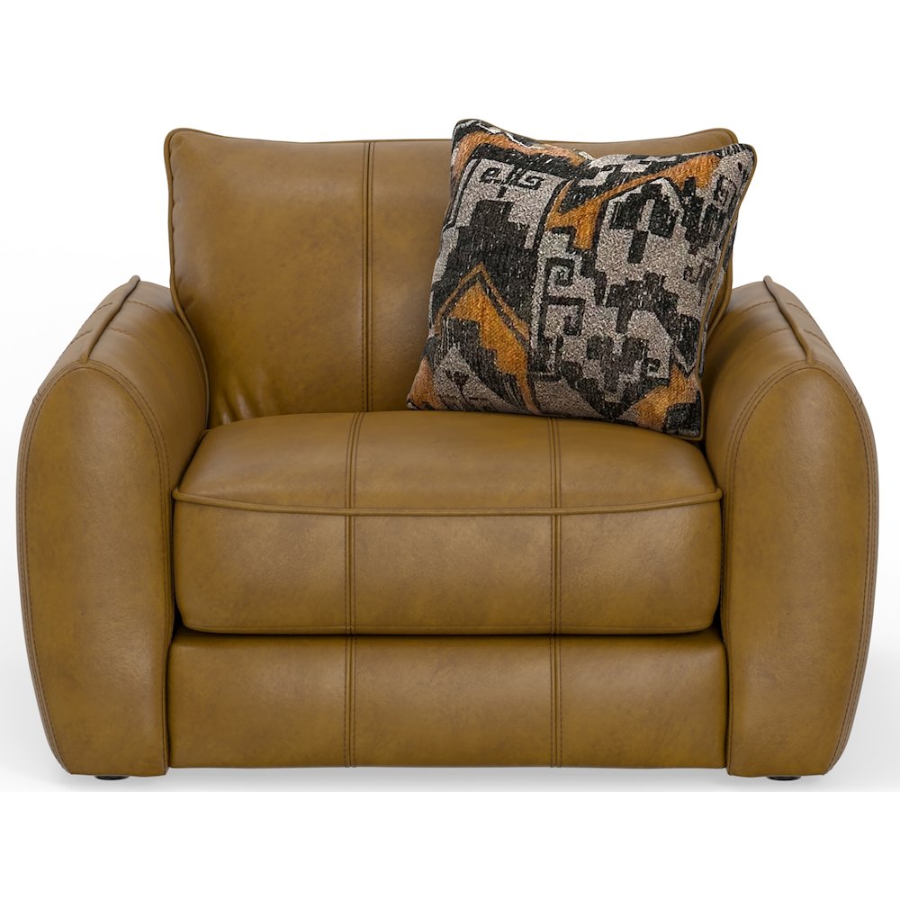 Corvara Top Grain Italian Leather Match Chair 1/2 in Brown Color. Picture 4
