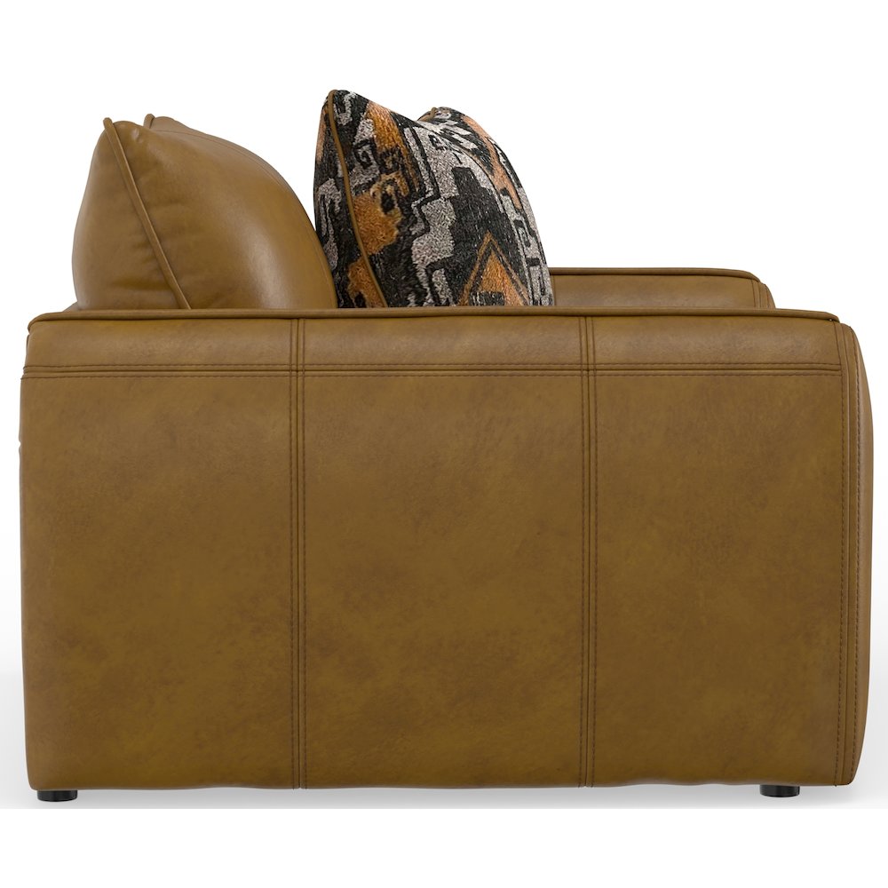 Corvara Top Grain Italian Leather Match Chair 1/2 in Brown Color. Picture 5