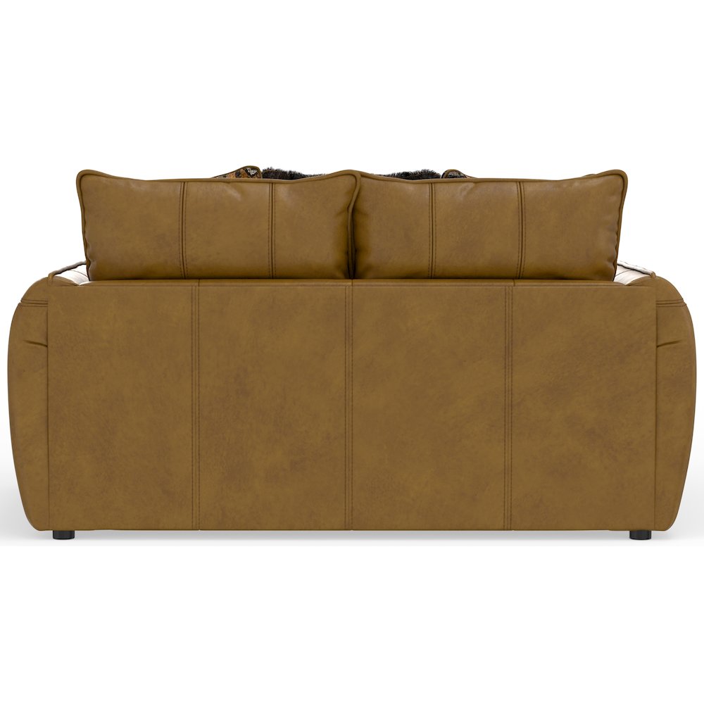 Corvara Top Grain Italian Leather Match Loveseat in Brown Color. Picture 2