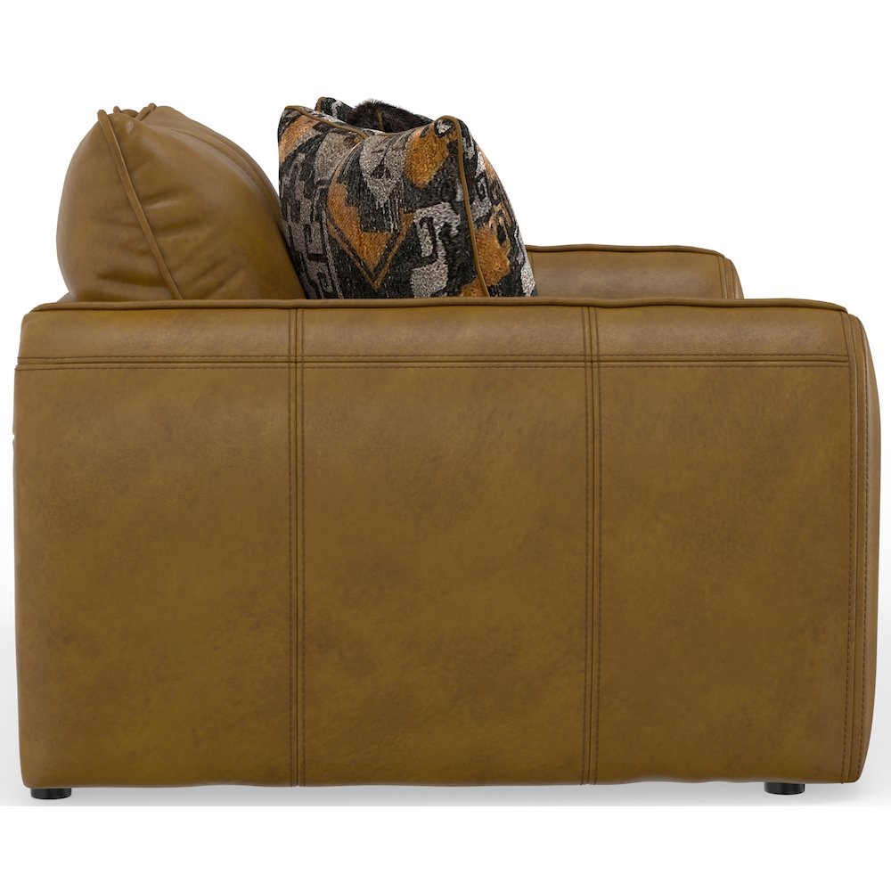 Corvara Top Grain Italian Leather Match Loveseat in Brown Color. Picture 5