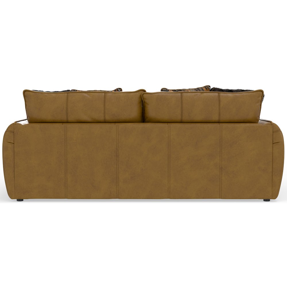 Corvara Top Grain Italian Leather Match Sofa in Brown Color. Picture 2
