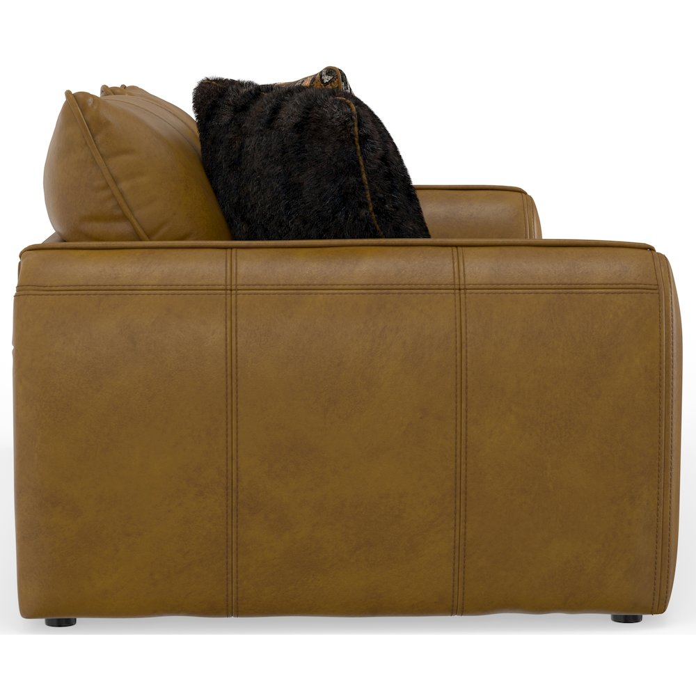 Corvara Top Grain Italian Leather Match Sofa in Brown Color. Picture 7
