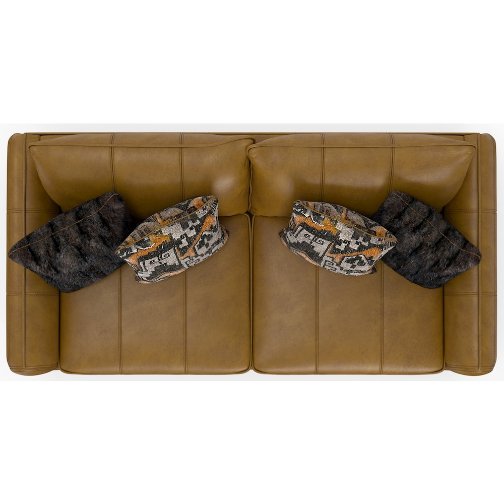 Corvara Top Grain Italian Leather Match Sofa in Brown Color. Picture 8