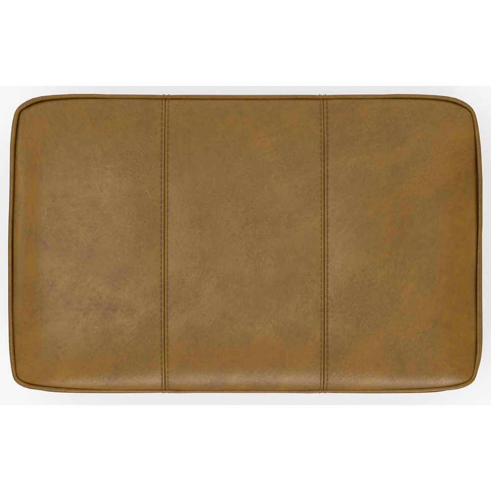 Corvara Top Grain Italian Leather Match Ottoman in Brown Color. Picture 6
