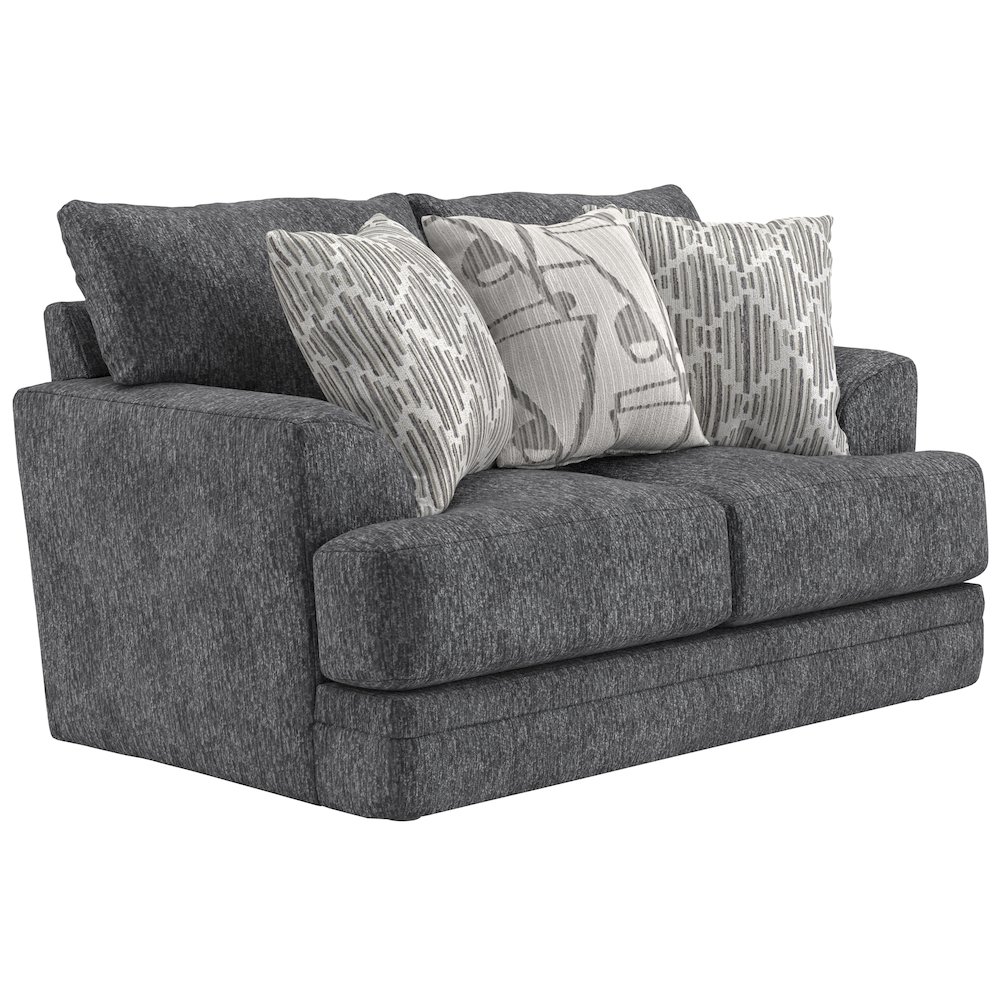 Tyson Loveseat with Cuddler Cushions in Grey Color. Picture 1