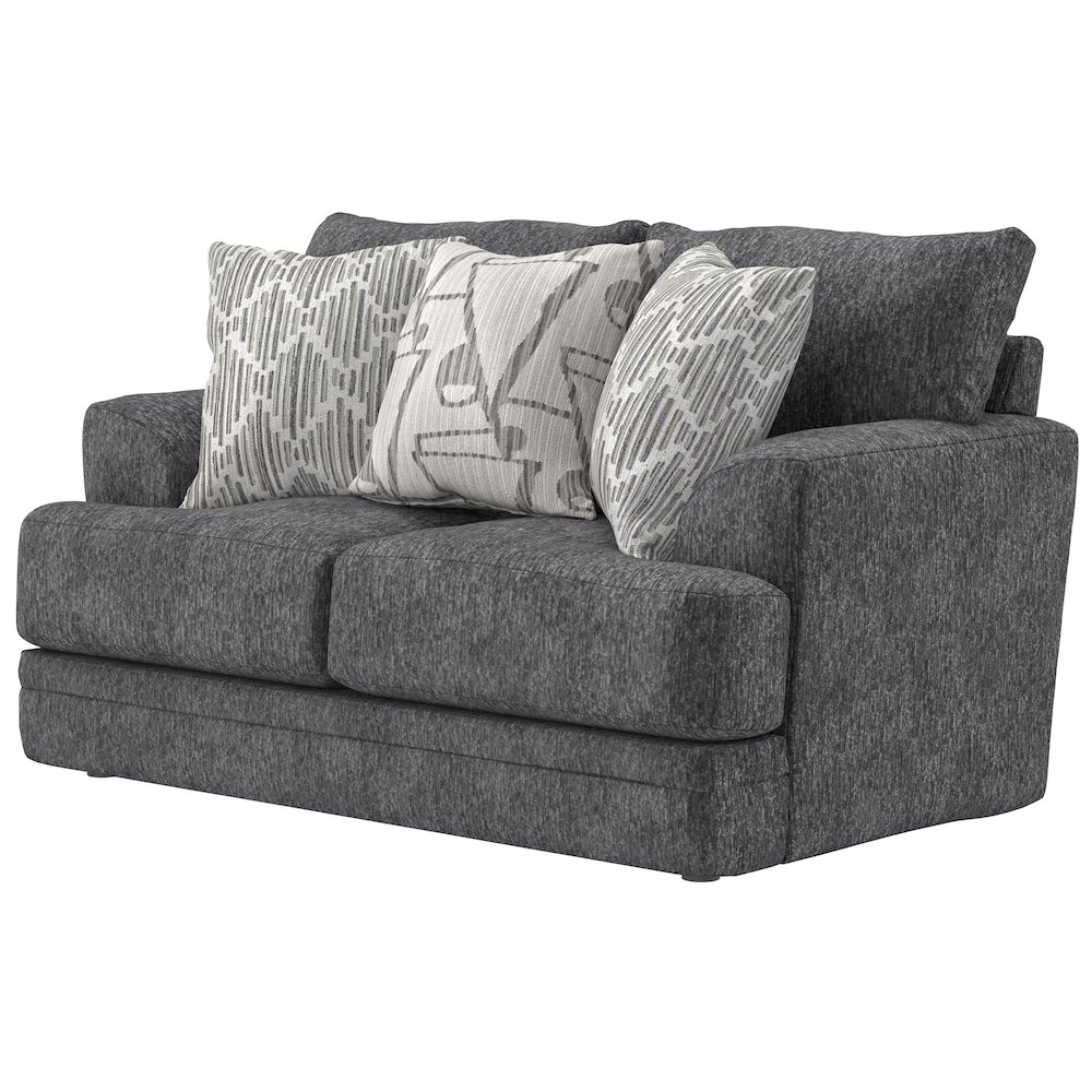 Tyson Loveseat with Cuddler Cushions in Grey Color. Picture 2