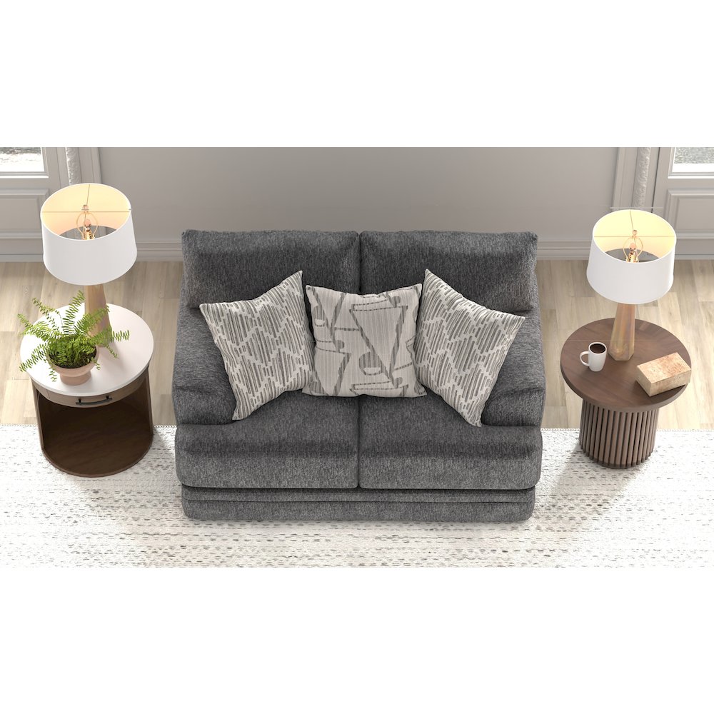 Tyson Loveseat with Cuddler Cushions in Grey Color. Picture 8